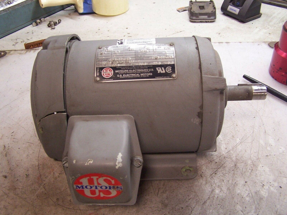US MOTORS 1.5 HP ELECTRIC AC MOTOR 575V 1745 RPM 145T FRAME 3 PHASE 7/8" DIA 