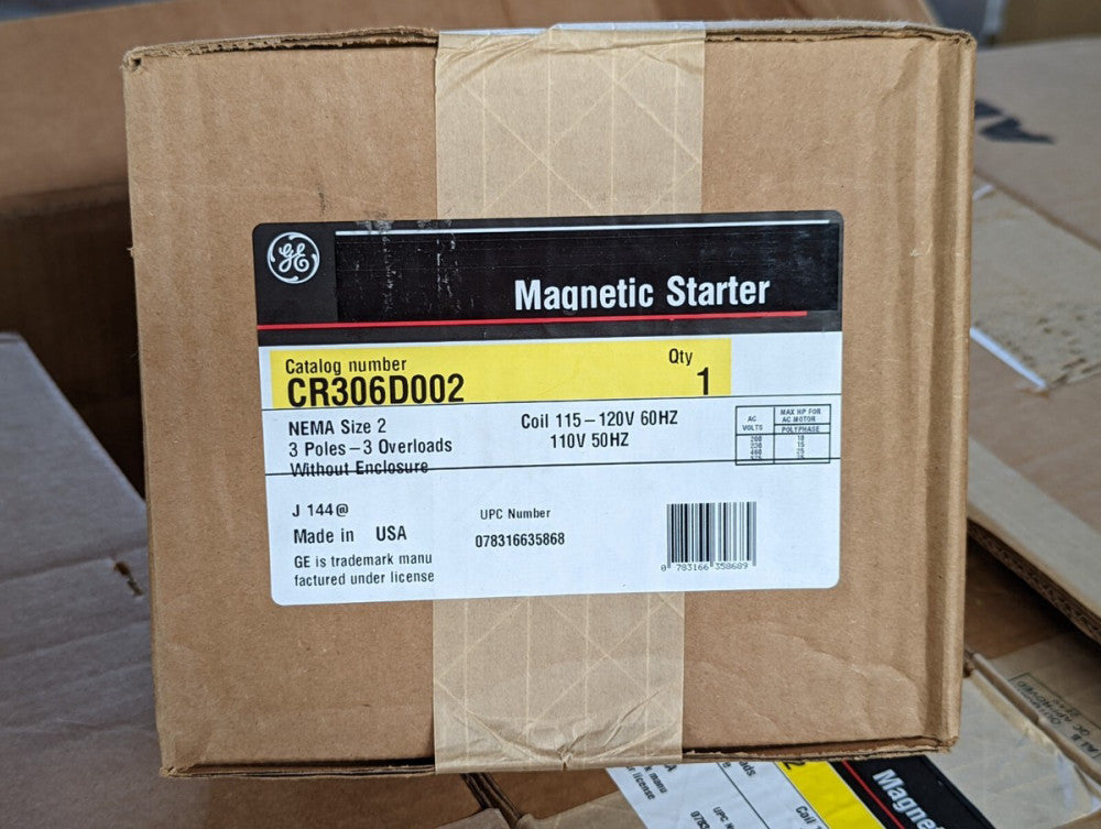 GE CR306D002 Nema Size 2 120V Starter Open NEW IN BOX USA