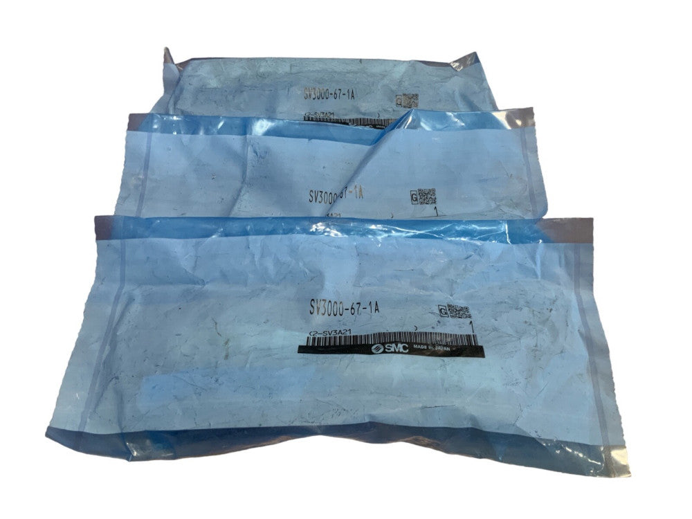 SMC  Model: SV3000-67-1A Manifold Valve Blanks.  Qty. 3.