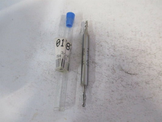(541-0093) 3/32" x 9/32" x 3/16" x 2-1/4" OAL 2 Flute Cobalt Ball End Mill 