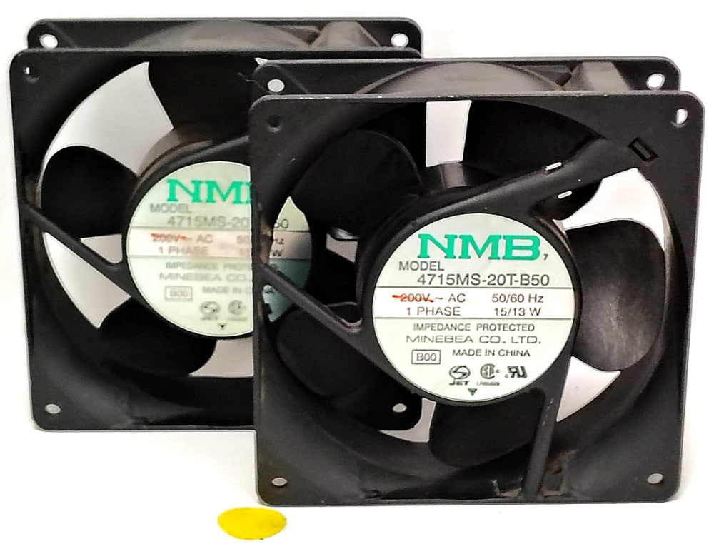 NMB AXIAL FAN 200V ~AC 1 PHASE 50/60HZ 15/13W  4715MS-20T-B50 **LOT OF 2**