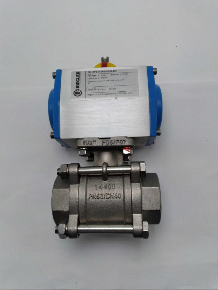 Riegler PHK.EP.E3.I.DN40.63.DA.000 Actuator/Ball Valve Assy 1-1/2" 