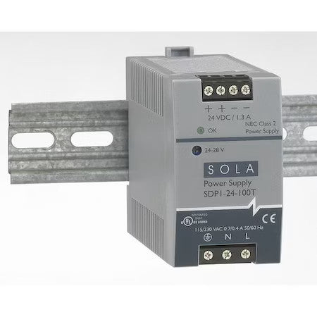 Solahd Sdp124100t Dc Power Supply, 85/264V Ac, 30 W, 1.3 A, Din Rail