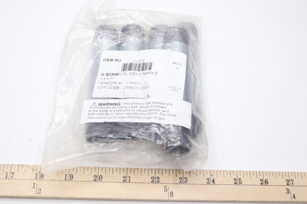 (5-Pk) Southland Weld Nipple G-SCH40 Steel 3/4 in. x 5 in. 13215