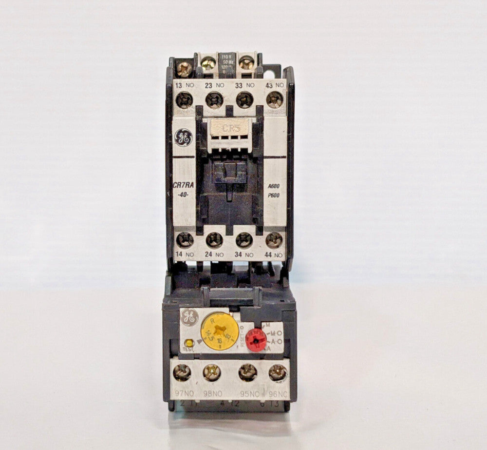GE General Electric CR7RA 600VAC Contactor CR7G1WR Ser A Overload Relay Assembly