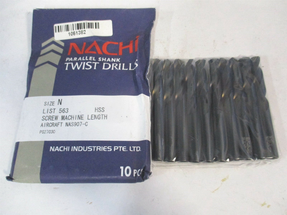 Nachi (1051382) Size N 135° HSS Screw Machine Length Stub Drill Bit - Pack of 10