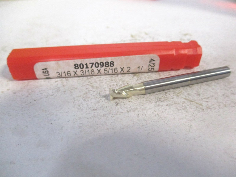 (25018705N08C5) 3/16" x 5/16" x 3/16" x 2" OAL Solid Carbide 2Fl Square End Mill