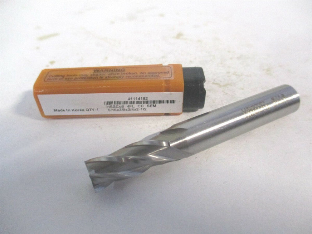 (E2039020) 5/16" x 3/4" x 3/8" x 2-1/2" OAL 4 Flute Cobalt Square End Mill 