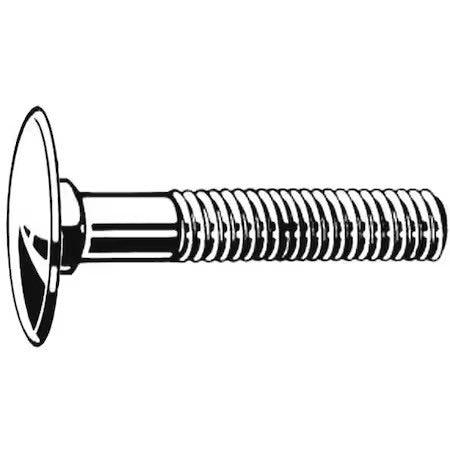 Zoro Select U08350.037.0200 Step Bolt, 3/8"-16 Thrd Sz, 2 In L, Steel, Plain