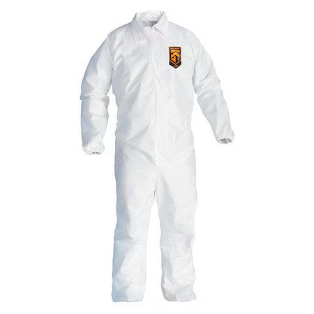 Kleenguard 49103 Disposable Coveralls, Collared, L, Smmms, Zipper, Elastic