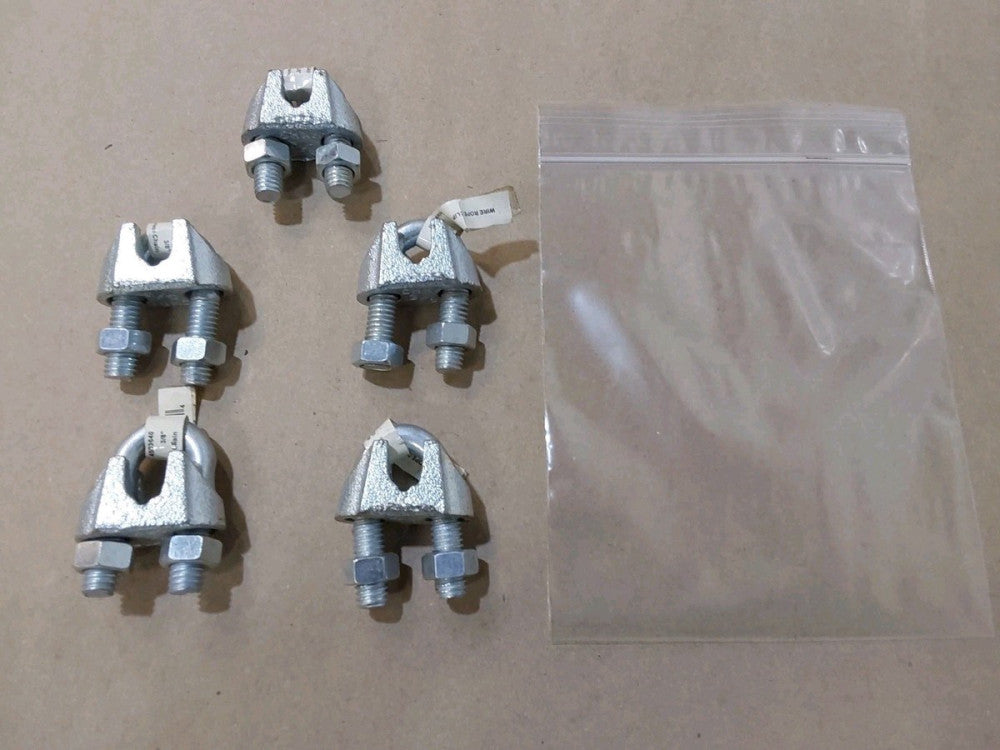 3/8" Galvanized Malleable Wire Rope Clips (5-Pack)