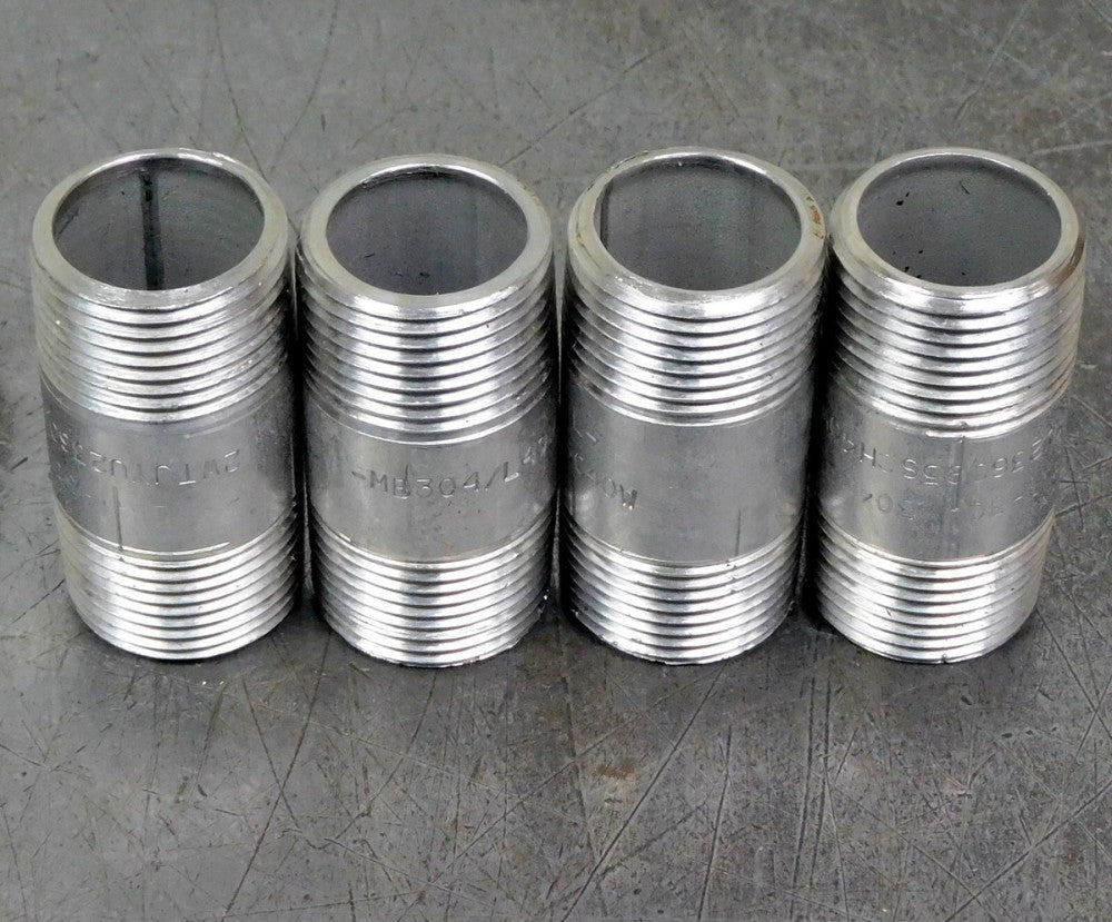 Merit - 304/304L Pipe Nipple Stainless 3/4 in NPT 2 in Length Lot of Four (4)
