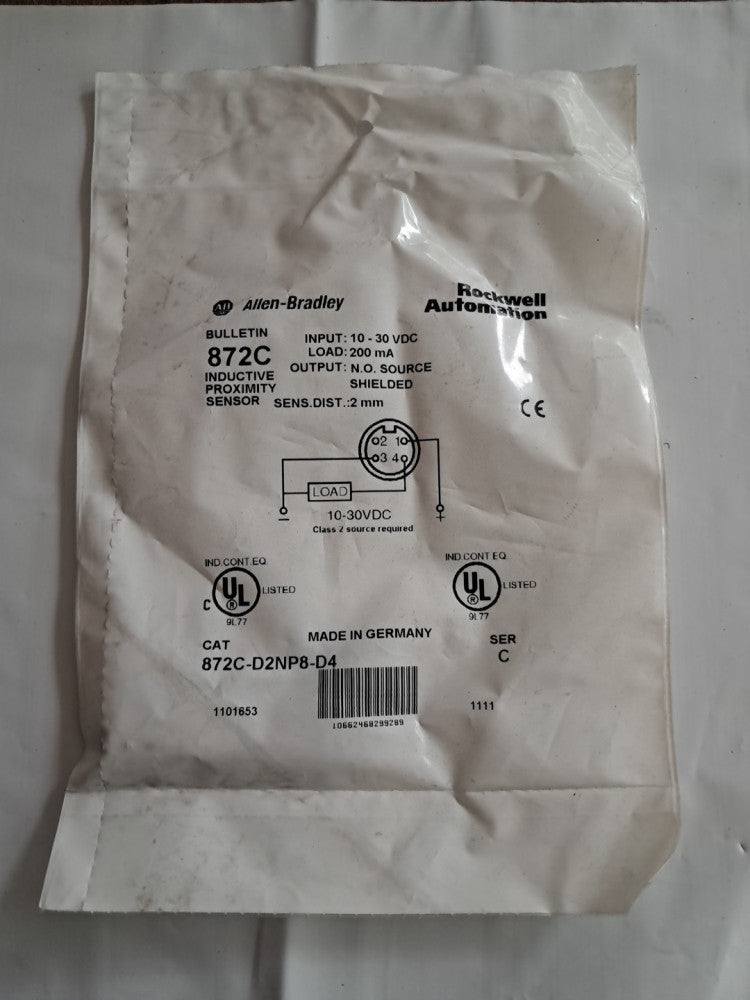 872C-D2NP8-D4 For Allen Bradley Inductive Proximity Sensor 10-30VDC 200mA 2mm