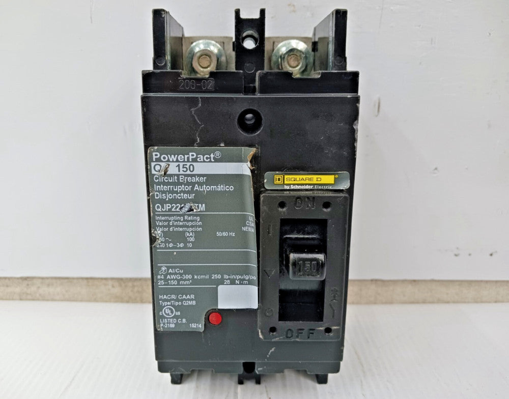 SQUARE D POWERPACT 150 AMP CIRCUIT BREAKER 2 POLE 240 VAC QJP22150TM