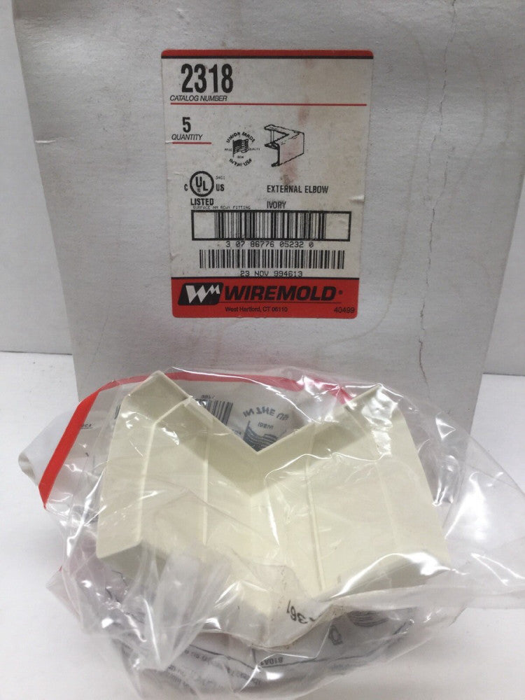 Wiremold 2318 External Elbow Ivory (Lot of 9)