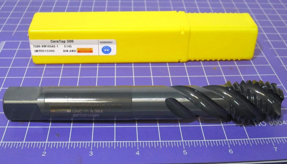 Sandvik Coromant (6966912) 1-8 UNC Spiral Flute Tap 4F 3BX HSS RH FE Coated 