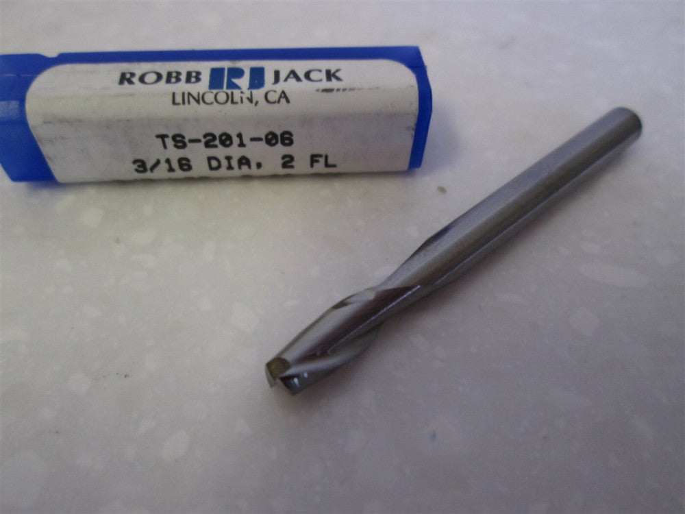 Robb Jack (TS-201-06) 3/16 x 3/16 x 3/8" x 2" Square End Carbide 2-Flute Endmill
