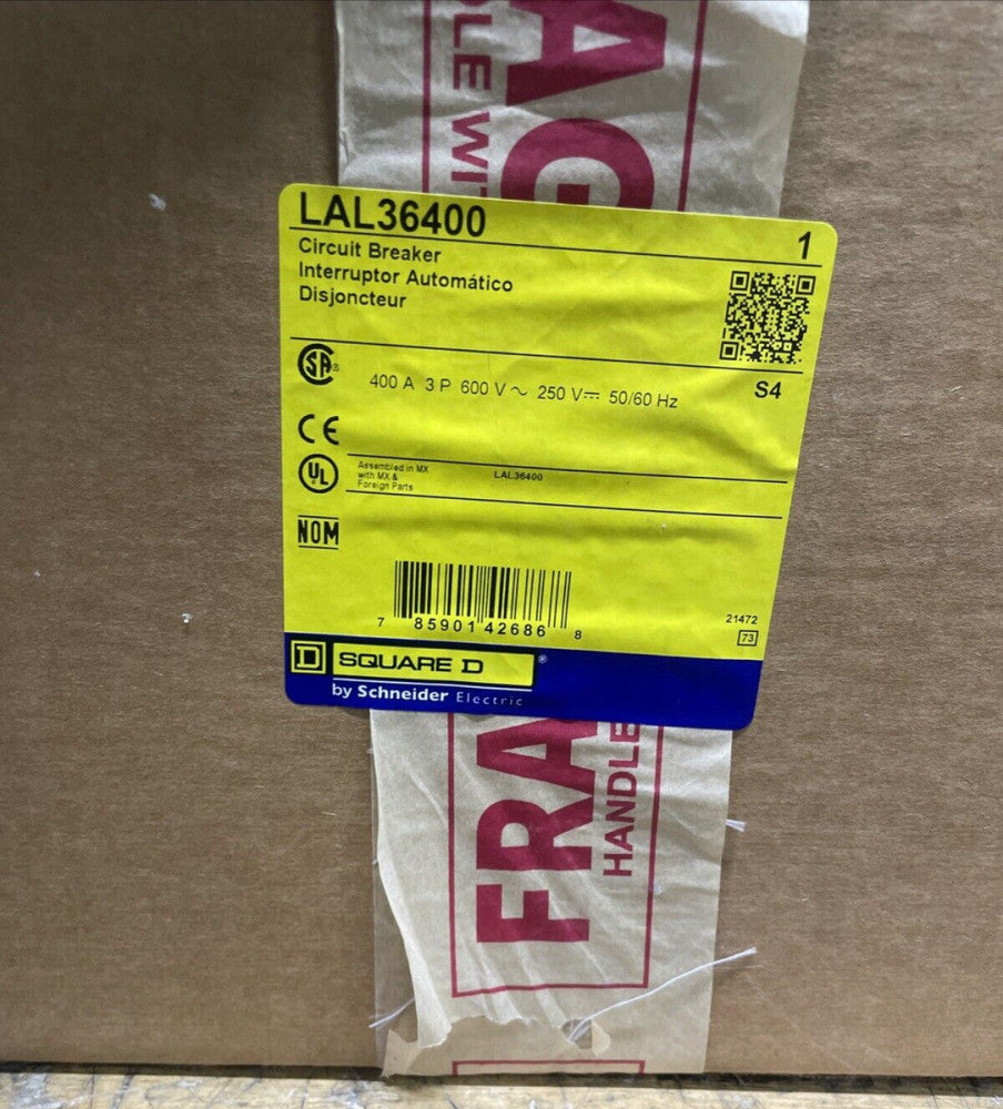 Square D LAL36400 Circuit Breaker - 3 Pole, 400 Amp, 600V NEW