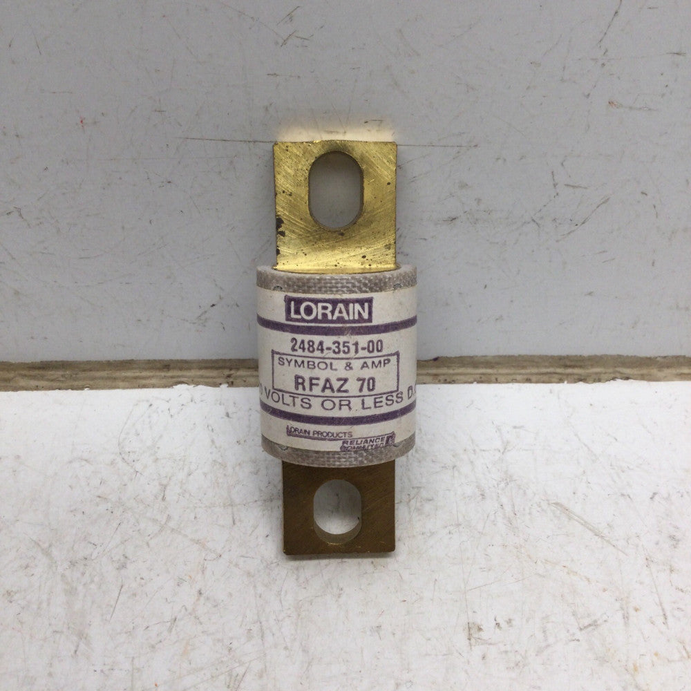 LORAIN PRODUCTS RFAZ70 FUSE 70 AMP 130VDC 2484-351-00, RFAZ 70
