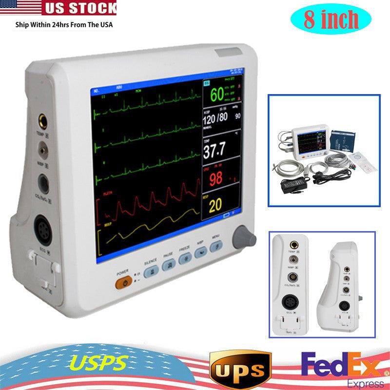Carejoy Portable 8 Inch ICU CCU Patient Monitor - Monitor Signs on