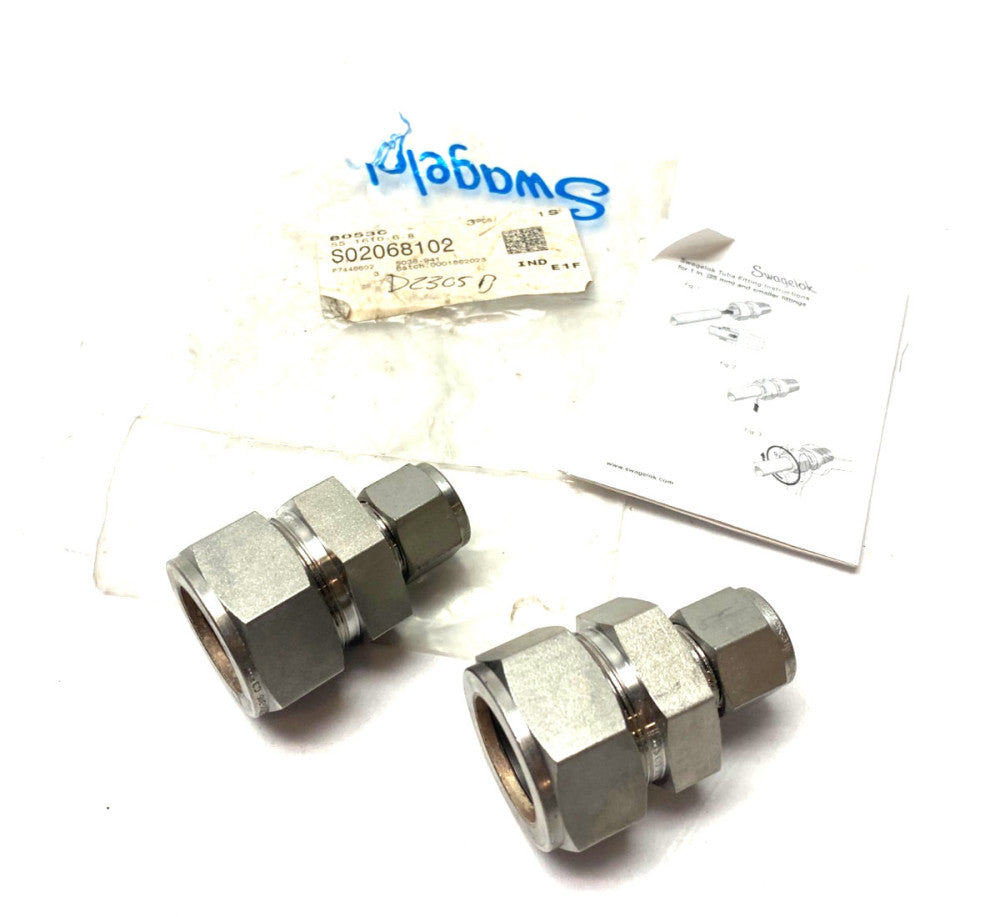 Swagelok SS-1610-6-8 Stainless Steel Tube Fitting 1" Tube x 1/2" Tube LOT OF 2