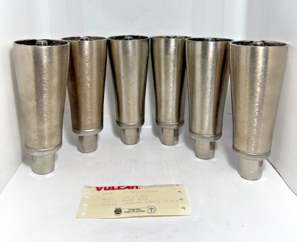 (Lot of 6) Vulcan Hart 00-413112-00009 Leg 6" Adjustable Stainless Steel