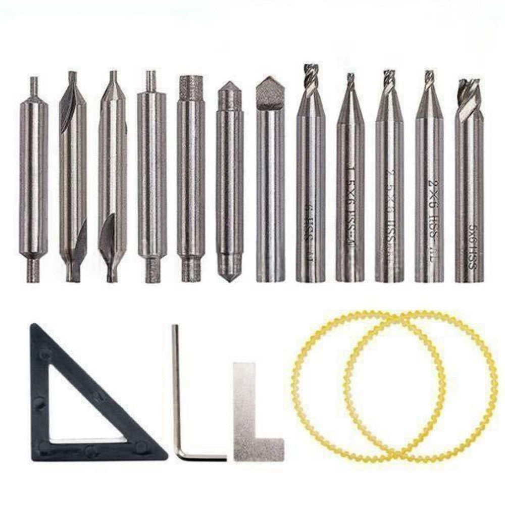 17pcs HSS Milling Drill Bit Set Key Cutting Machine Vertical Spare Tools
