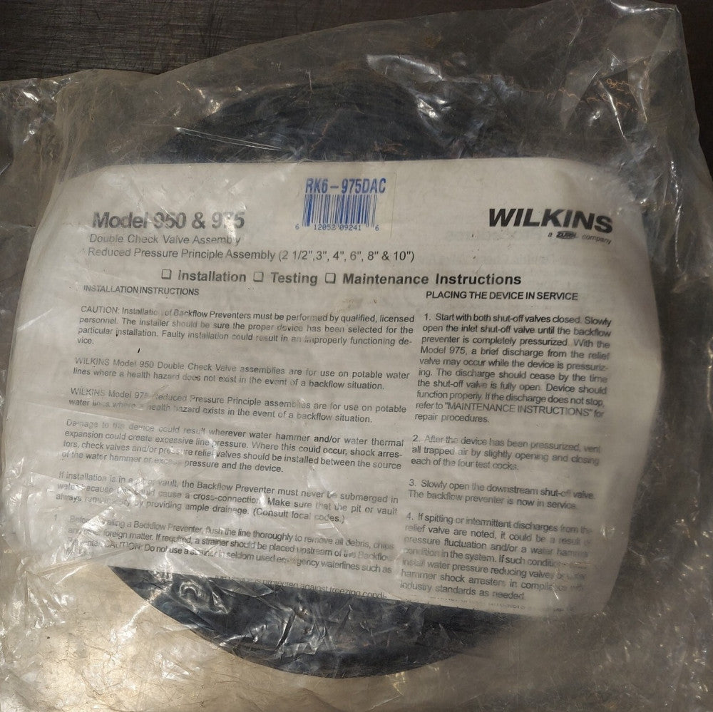 ZURN Wilkins RK6-975DAC 6" Repair Kit.