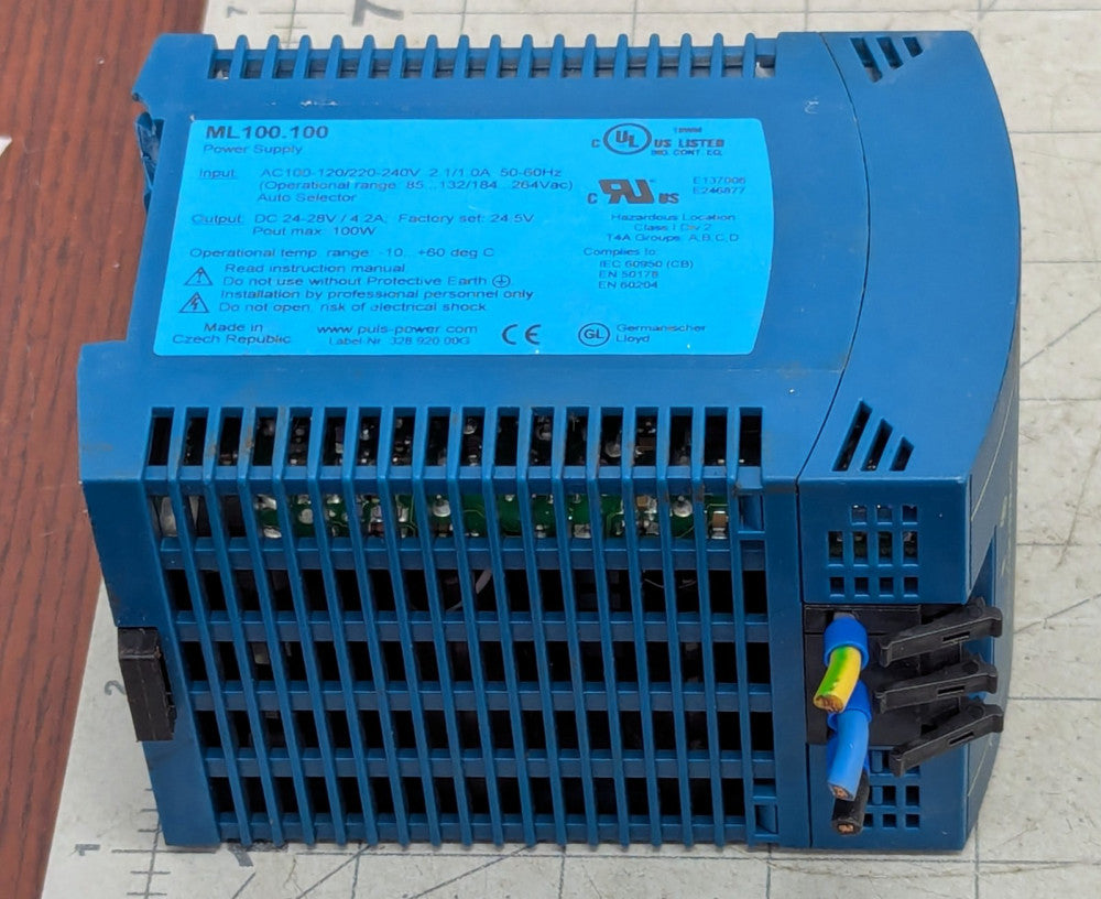 PULS ML 100.100 DIN Rail Power Supply 1-Phase System 24 V, 4.2 A ML100.100