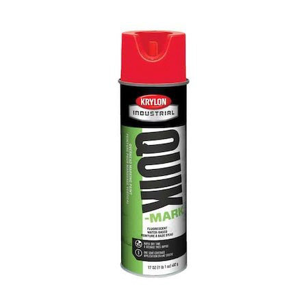 Krylon Industrial K04001000 Over Head Marking Paint, 17 Oz., Fluorescent Red,