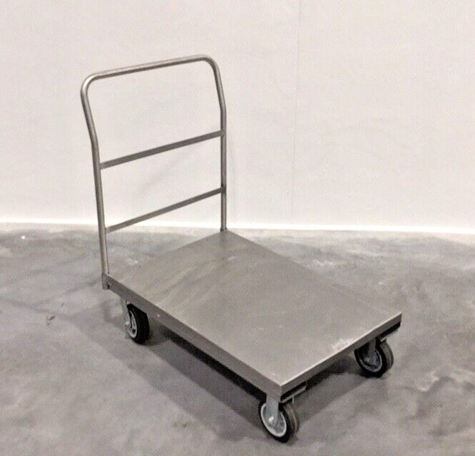 ULINE H-6348 Used Stainless Steel Platform Truck 24 x 36 Cart Type 430-SS 1800Lb