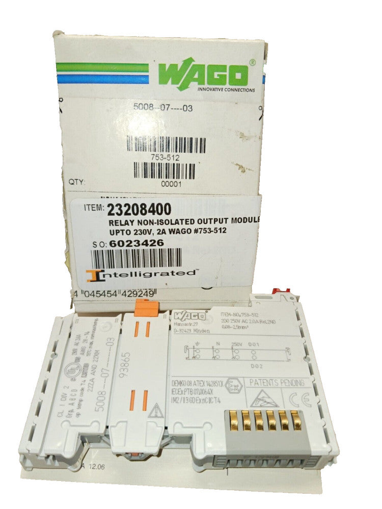 NEW WAGO NON ISOLATED OUTPUT MODULE 753-512 INTELLIGRATED 23208400