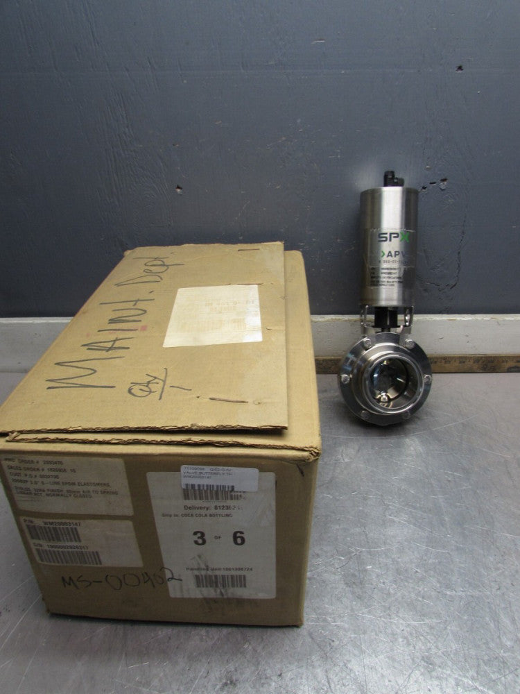 NEW! SPX WM20003147,  3" ,Stl SS BUTTERFLY SANITARY VALVE, 200BVP, S-LINE, NIB!