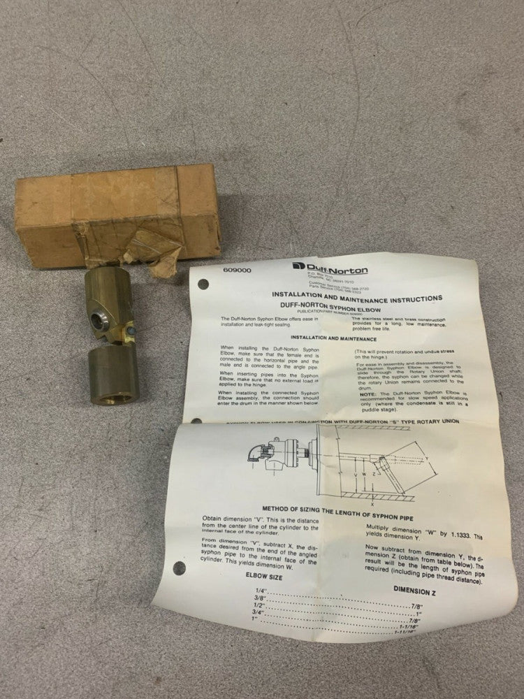 NEW IN BOX DUFF NORTON SE20-00 ELBOW 489052