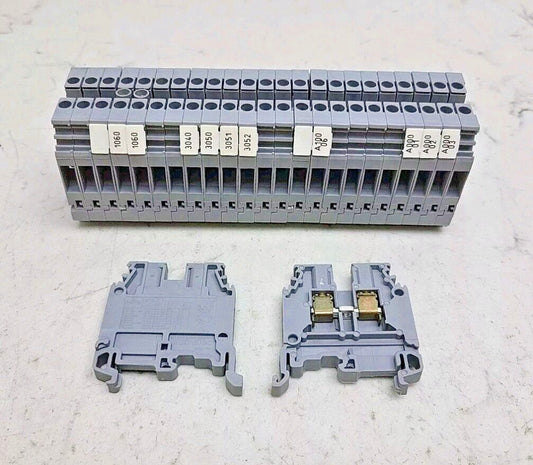 25 Pack Entrelec M 4/6 5116 Grey Terminal Block Reg Nr 1502 800VAC/DC 4mm²