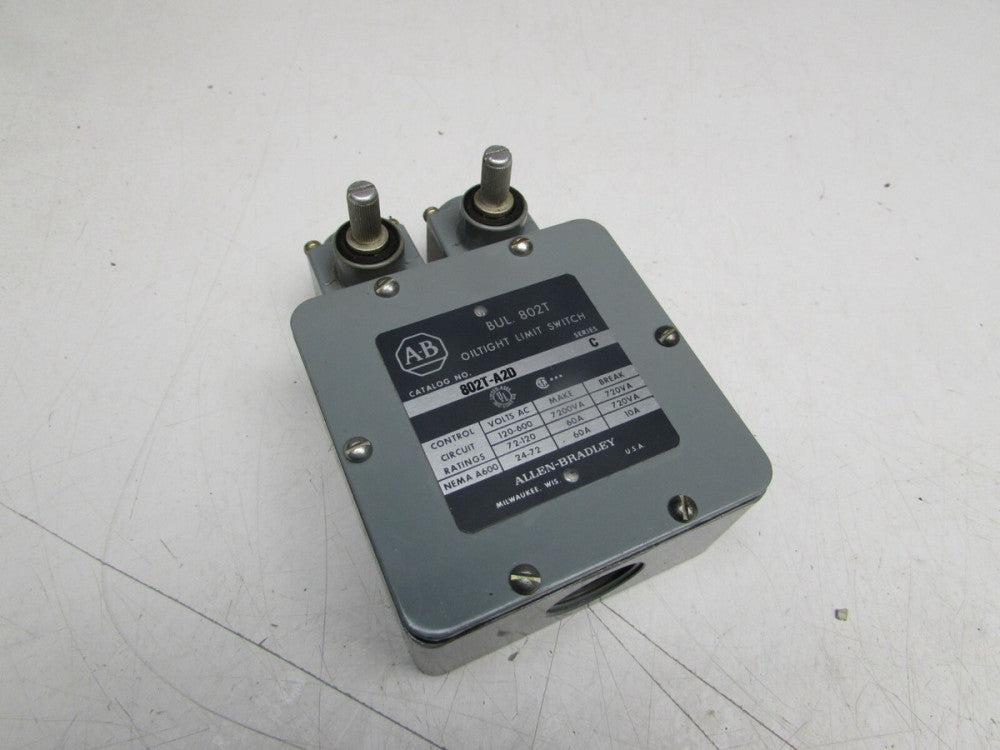 ALLEN BRADLEY 802T-A2D SER-C DUAL HEAD OILTIGHT LIMIT SWITCH NEW NO BOX M/OFFER