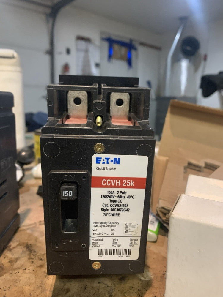 EATON CCVH 25K 150AMP CIRCUIT BREAKER, CCVH2150X, 2P, 120/240V (NIB)