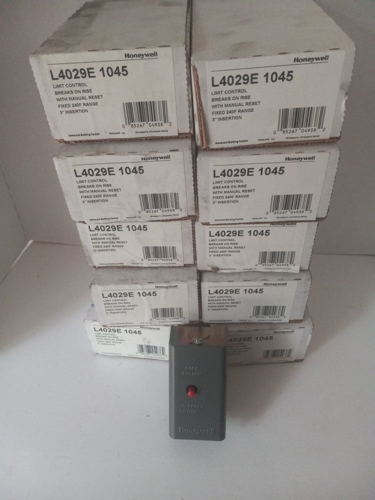 Lot of 10 Honeywell L4029E-1045 Limit Switch 3" Insertion Fixed 240F Range  NEW