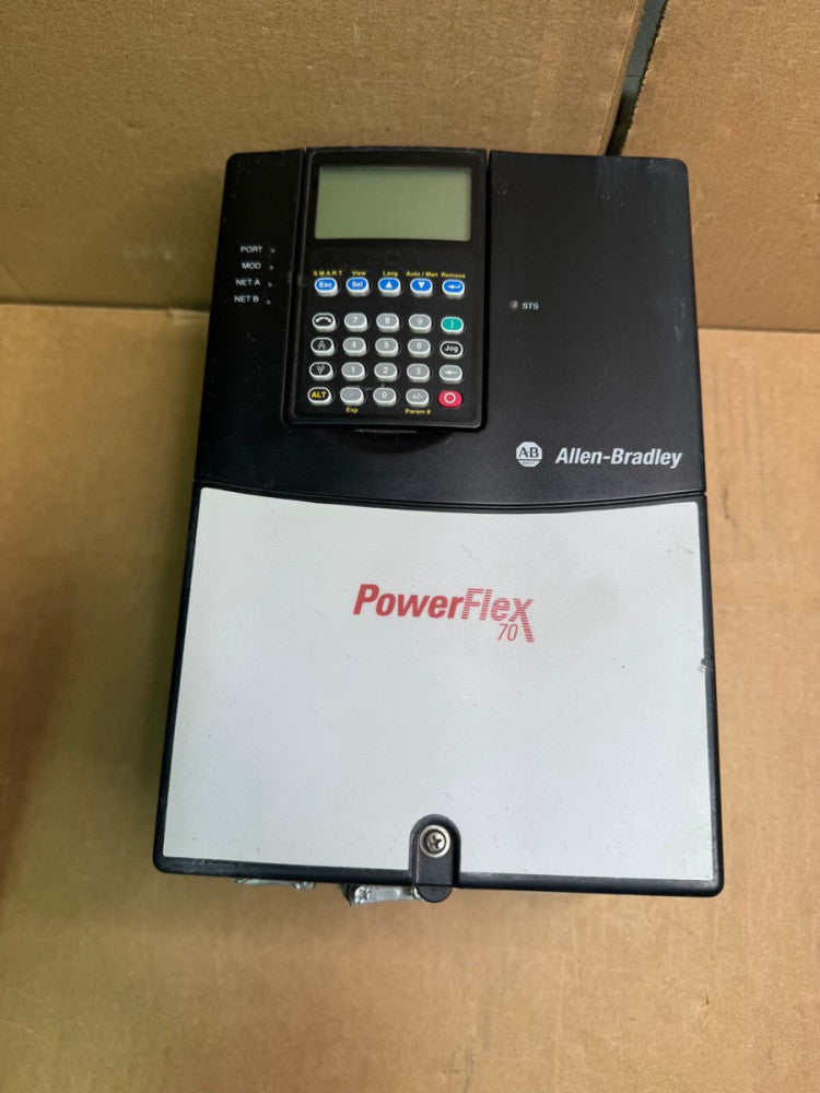 ALLEN BRADLEY 20AB015A3AYNANC0 POWERFLEX-70 AC DRIVE 5HP 240V XLNT USED TAKEOUT