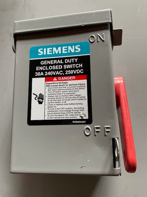 General Duty 30 Amp 2-Pole 2-Wire 240-Volt Non-Fusible Indoor Safety Switch