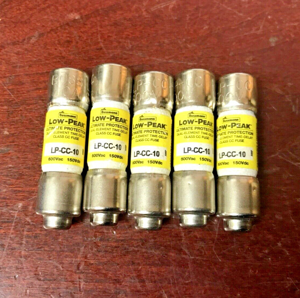 (Lot of 5) Low-Peak LP-CC-10 Class CC Fuse 10A 600V