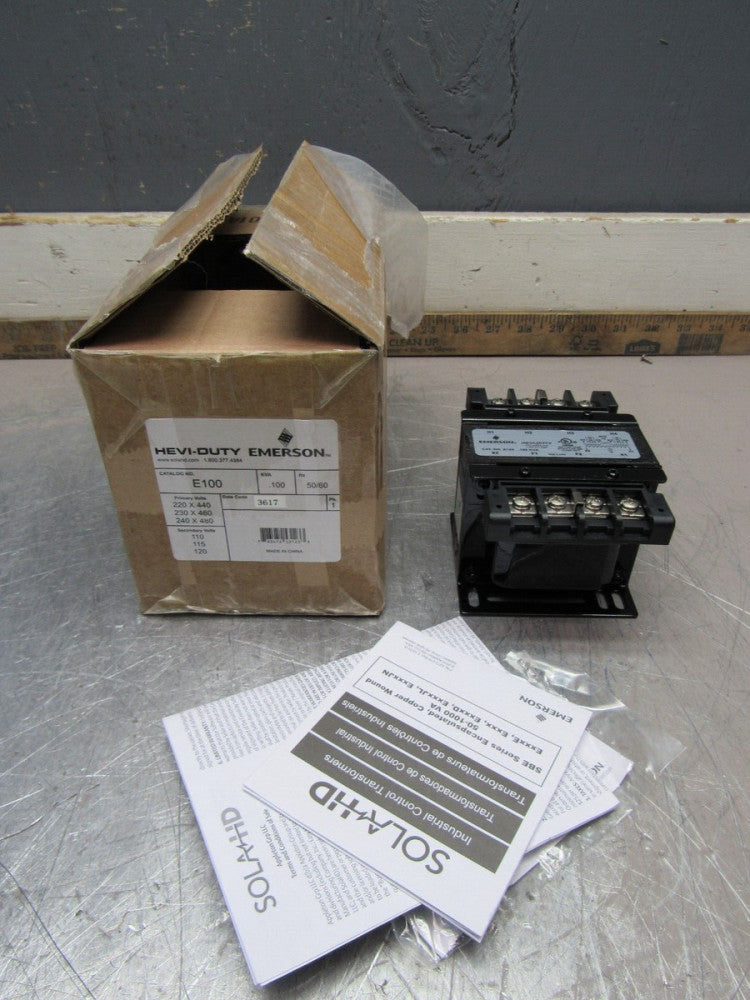 EMERSON HEVI-DUTY E100 TRANSFORMER .100KVA 50/60HZ NEW IN BOX !! MAKE OFFER !!