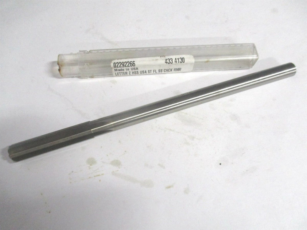 (433-0.4130) Letter Z 1-3/4" x 7" OAL Straight Shank HSS 6-Flute Chucking Reamer