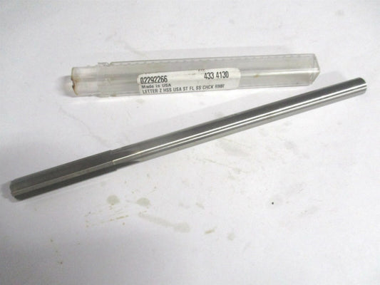 (433-0.4130) Letter Z 1-3/4" x 7" OAL Straight Shank HSS 6-Flute Chucking Reamer