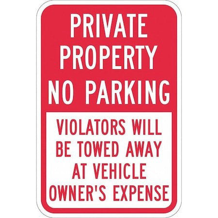 Lyle T1-1091-Dg_12X18 Private Property No Parking Sign,18"X12, T1-1091-Dg_12X18