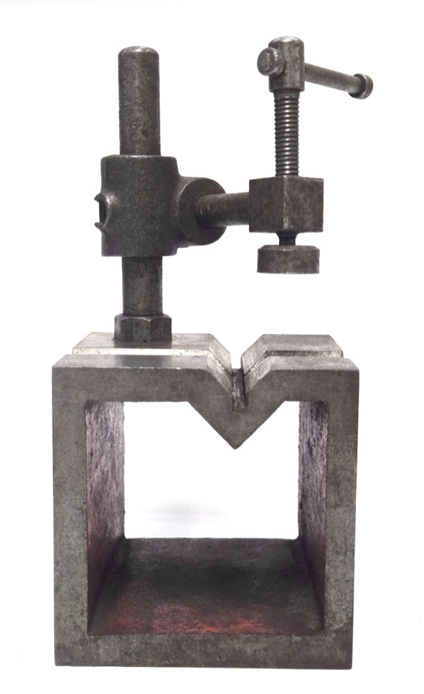 V BOX BLOCK WITH V-GROOVE CAST IRON 90 DEGREE/CLAMP MOUNTING SCREW 4"X4"