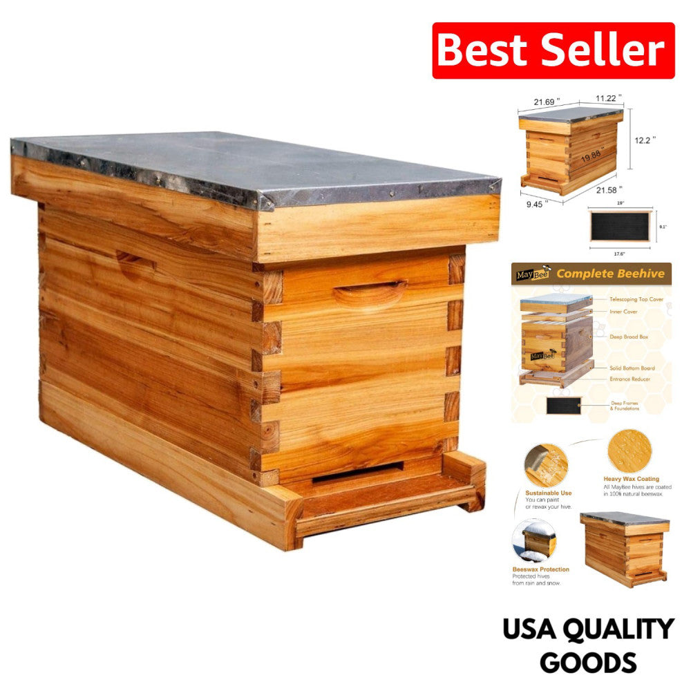 5-Frame Nuc Beehive Kit with Metal Roof - Complete & Easy Assembly Beekeeping