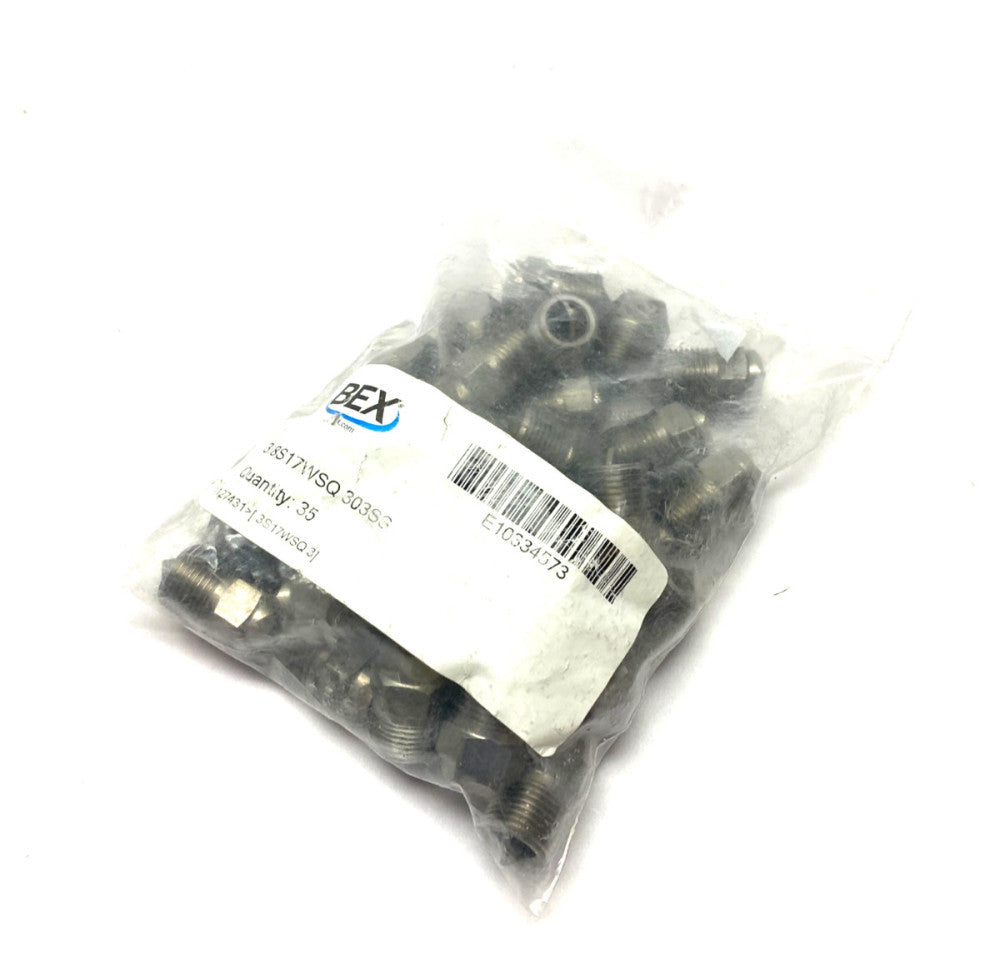 Bex 3/8S17WSQ 303SS Multi-Angle Square Cone Jet Spray Nozzle PKG OF 35