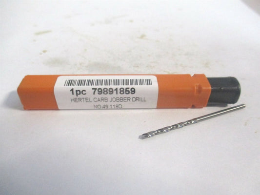 (79891859) #49 7/8" x 1-3/4" OAL 118° Solid Carbide Spiral Jobber Drill 