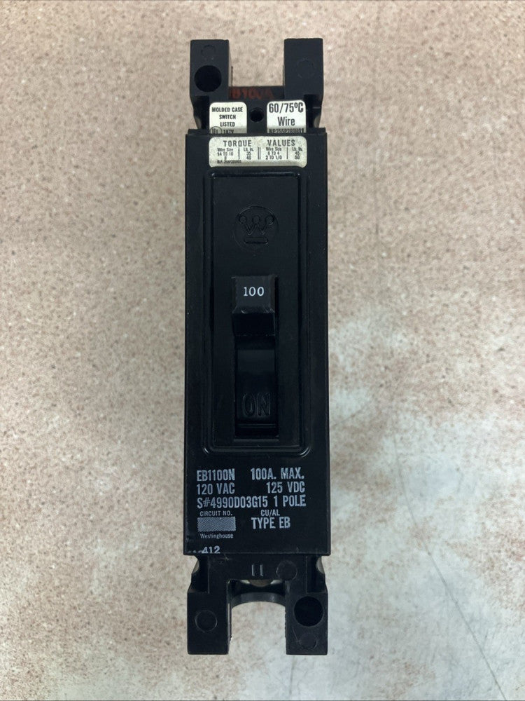 WESTINGHOUSE EB1100N 1pole 100a 120v NTO